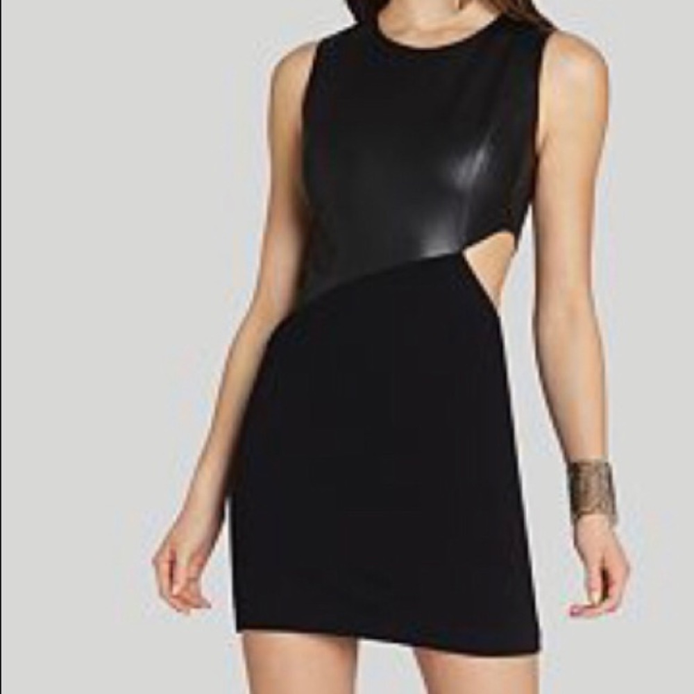 NWT BCBGMAXAZARIA Kay Cut Out Black Mini Dress